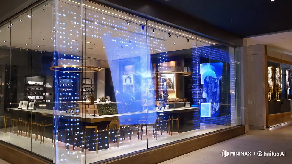 Thumbnail: Hologram Display on Storefront Window Glass