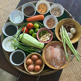Tray of all the items needed to cook a meal