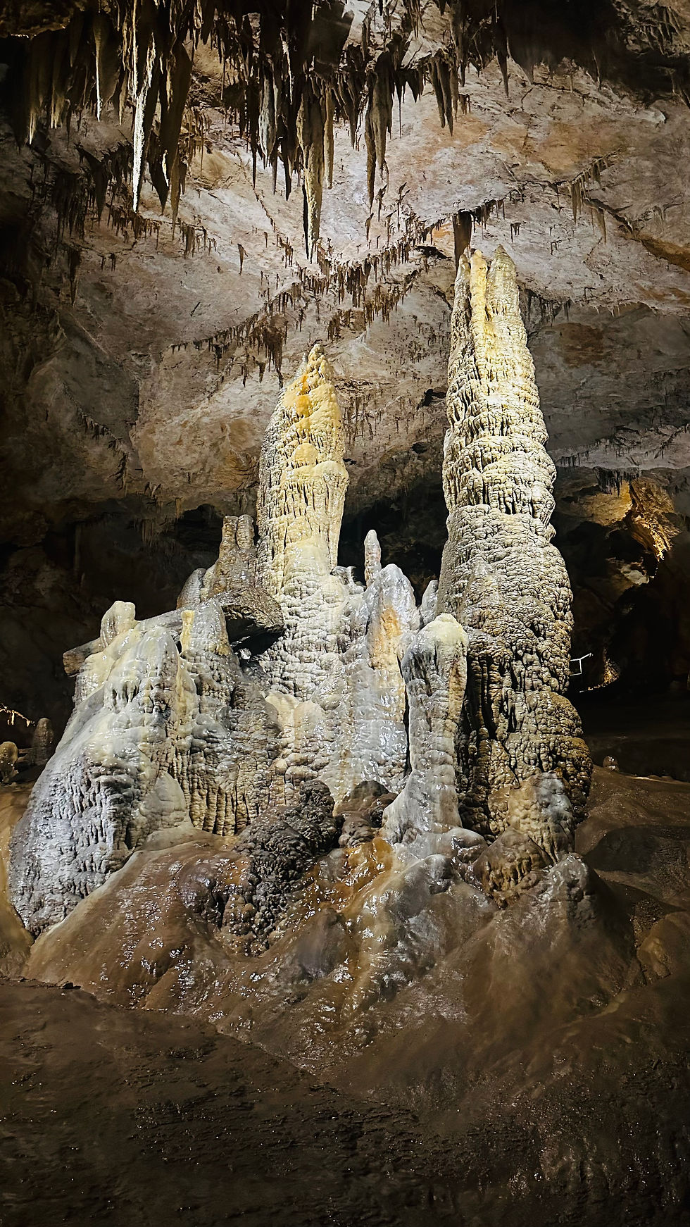 Stalagmites inside the cave