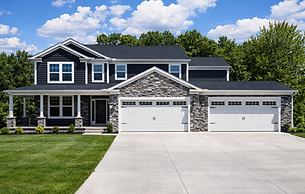 Modern suburban home with landscaped yard.png