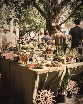 Prospect Hall's event space showing a farmers market.