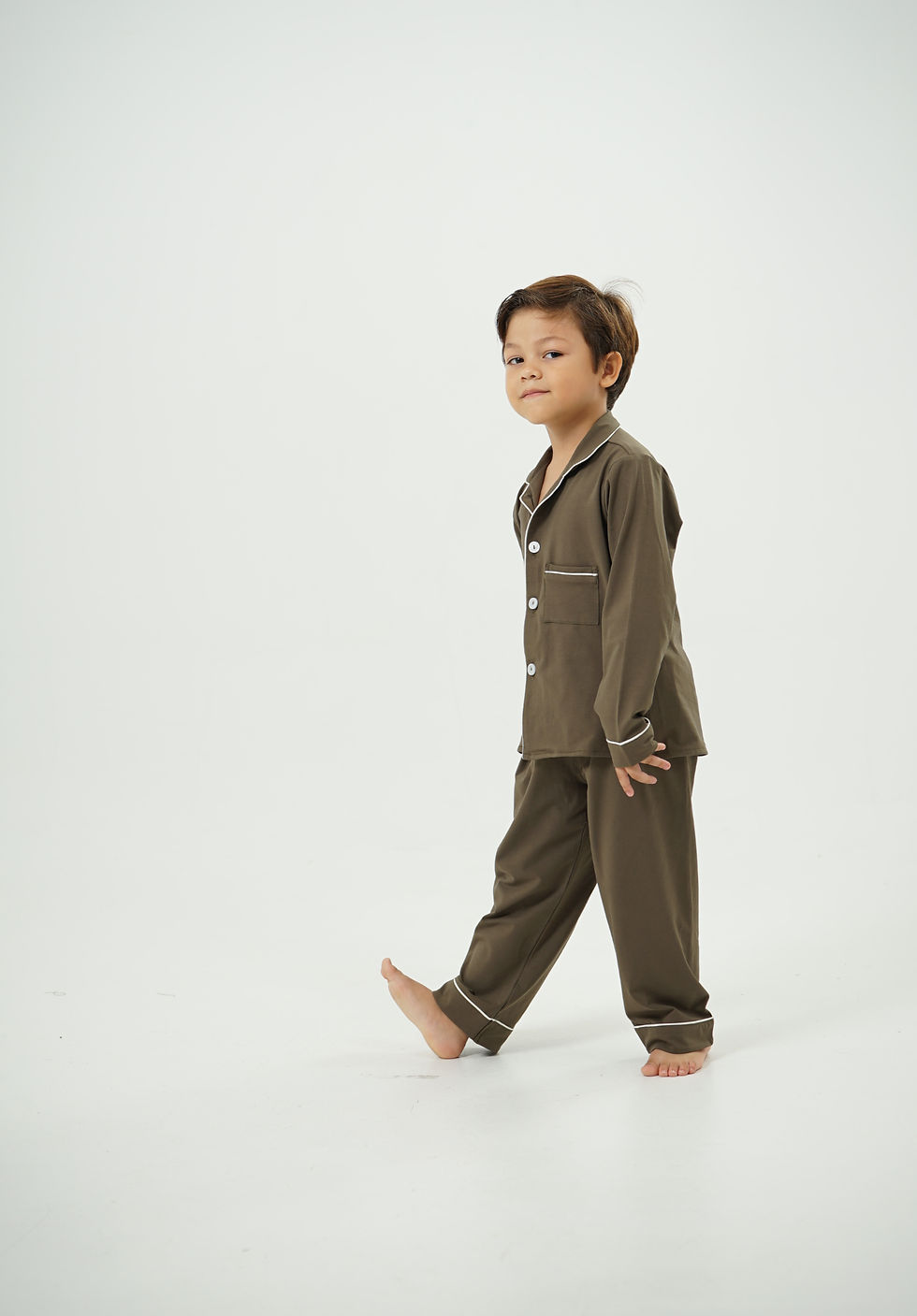 Miniatura: PIJAMA LARGA NIÑOS CLÁSICO VERDE