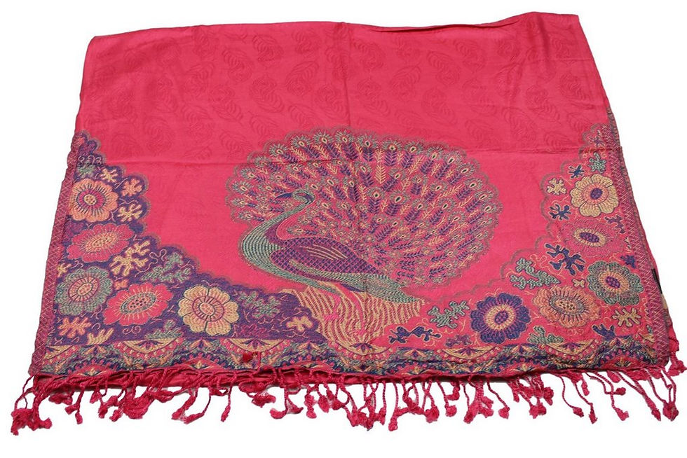 Miniature : Étole Viscose Unie Bordure Motif Floral N37