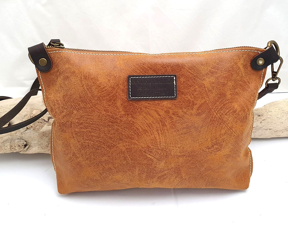 Sac à main Bandoulière Besace/Pochette - Cuir embossé - Camel