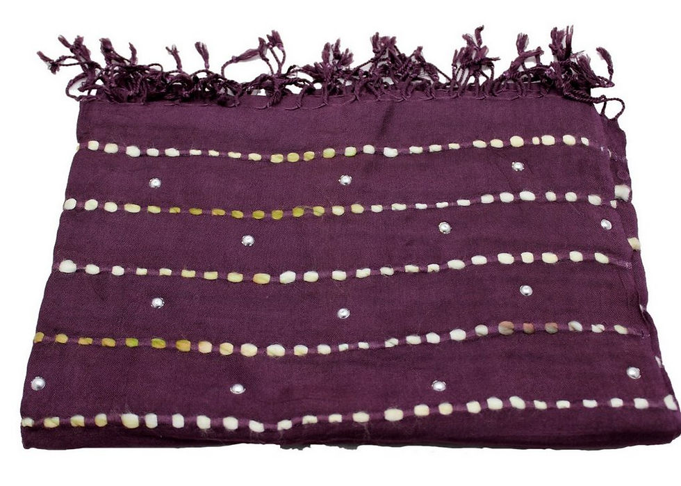 Miniature : Étole Viscose Unie Rayée Bambou  N3