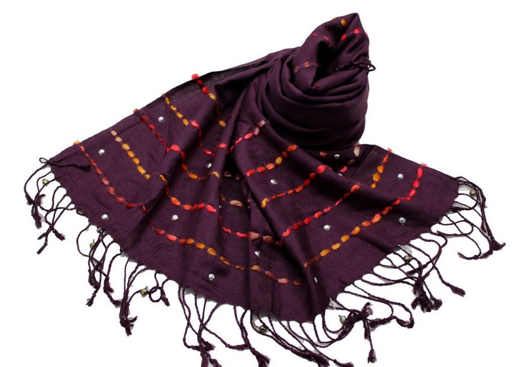 Étole Viscose Unie Rayée Bambou  N4