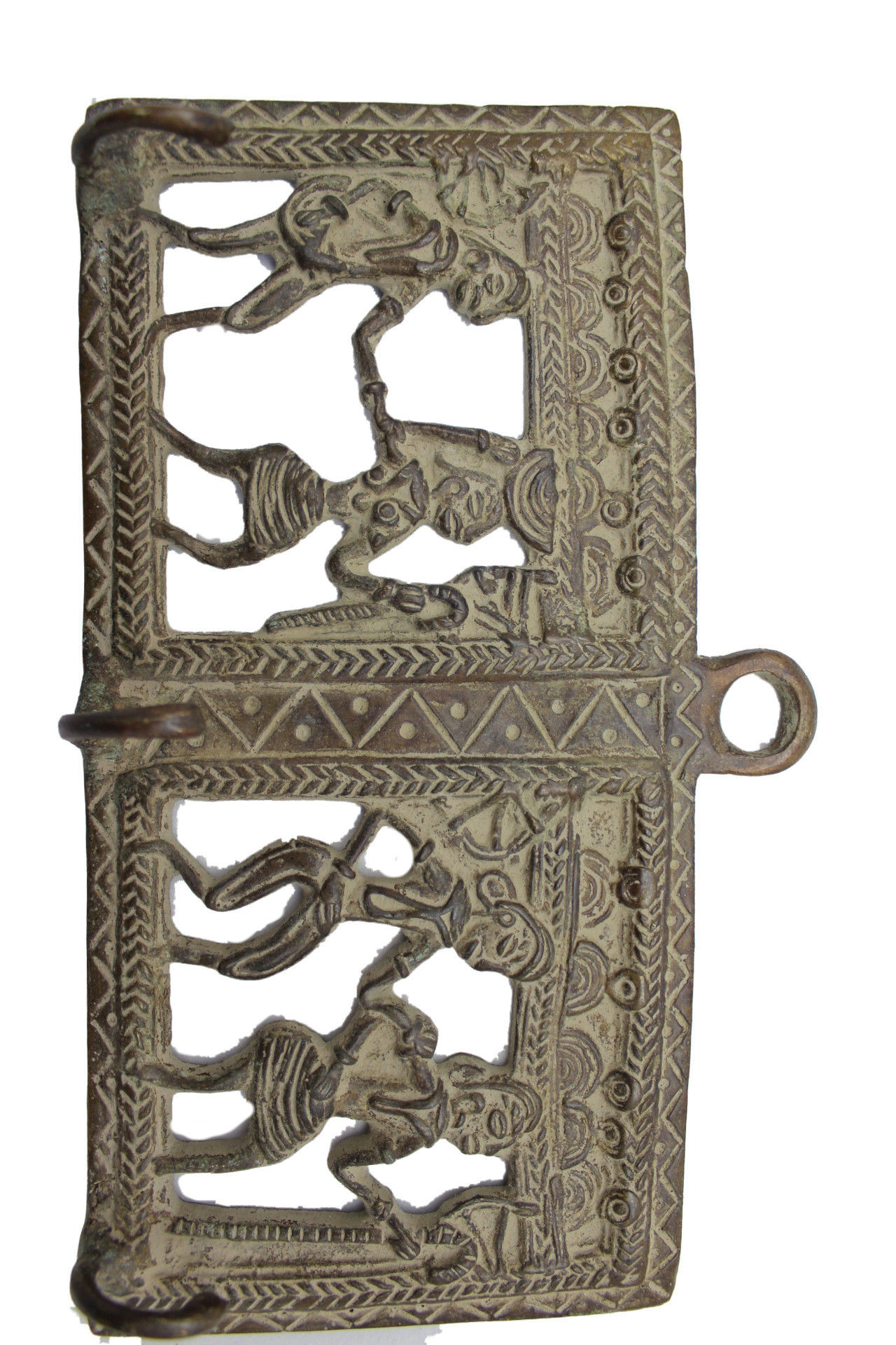 Déco murale 3 crochets Dhokra Bronze N449