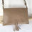 Miniature : Sac à main Bandoulière Sacoche/Pochette Pompon - Cuir - Beige mastic