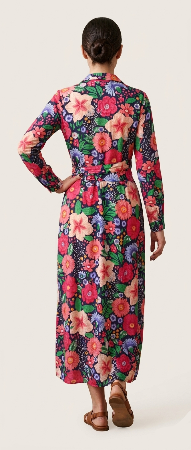 Miniature : Robe Longue Chemise - Belle de nuit - 20049RBLC