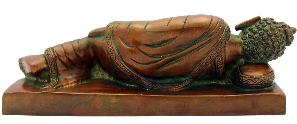 Miniature : Statue Bouddha Shakyamuni allongé Bronze N234