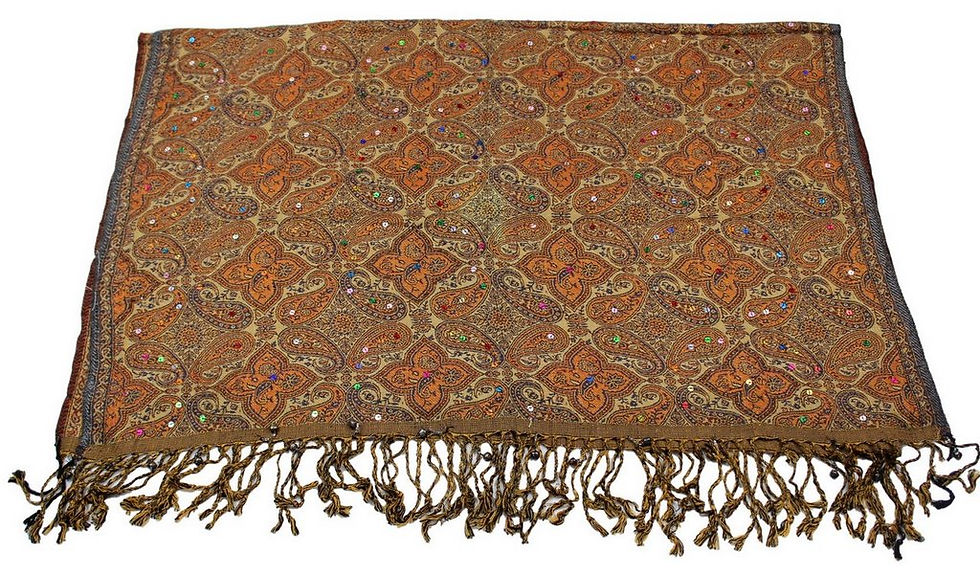Miniature : Étole Viscose Motif Cachemire PaillettesGrelots N2