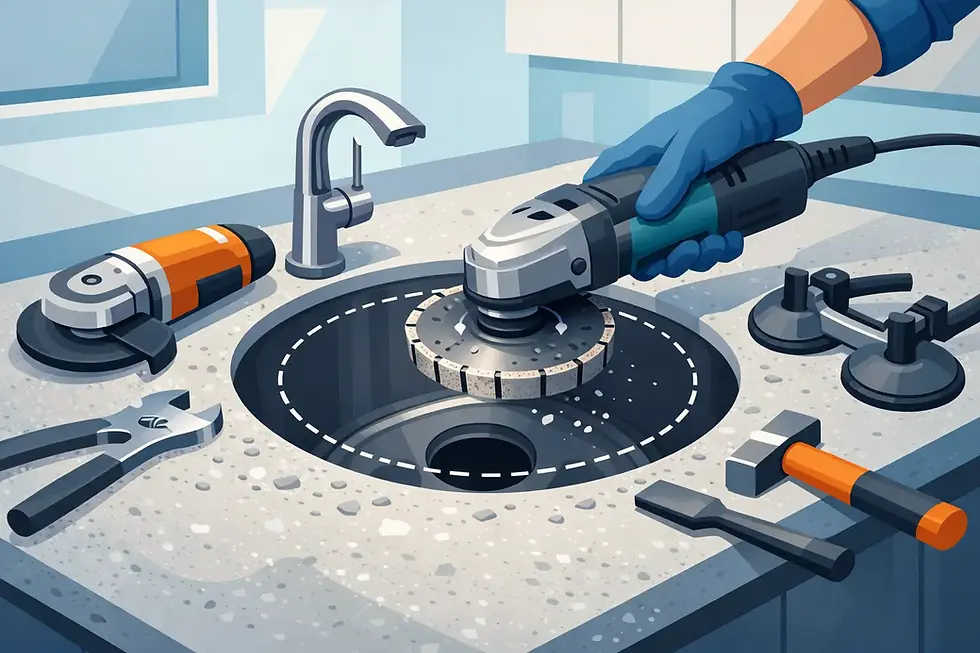 How to Enlarge a Sink Opening in a Stone Benchtop