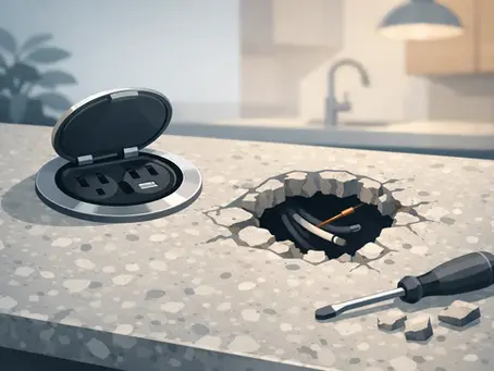 Power Point Hole in Stone Benchtop