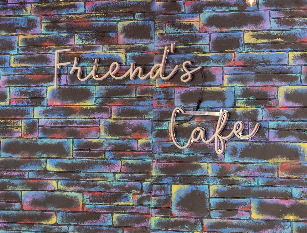 Friends Café Neon Wall Branding | Coffee Shop Interior New Brunswick NJ