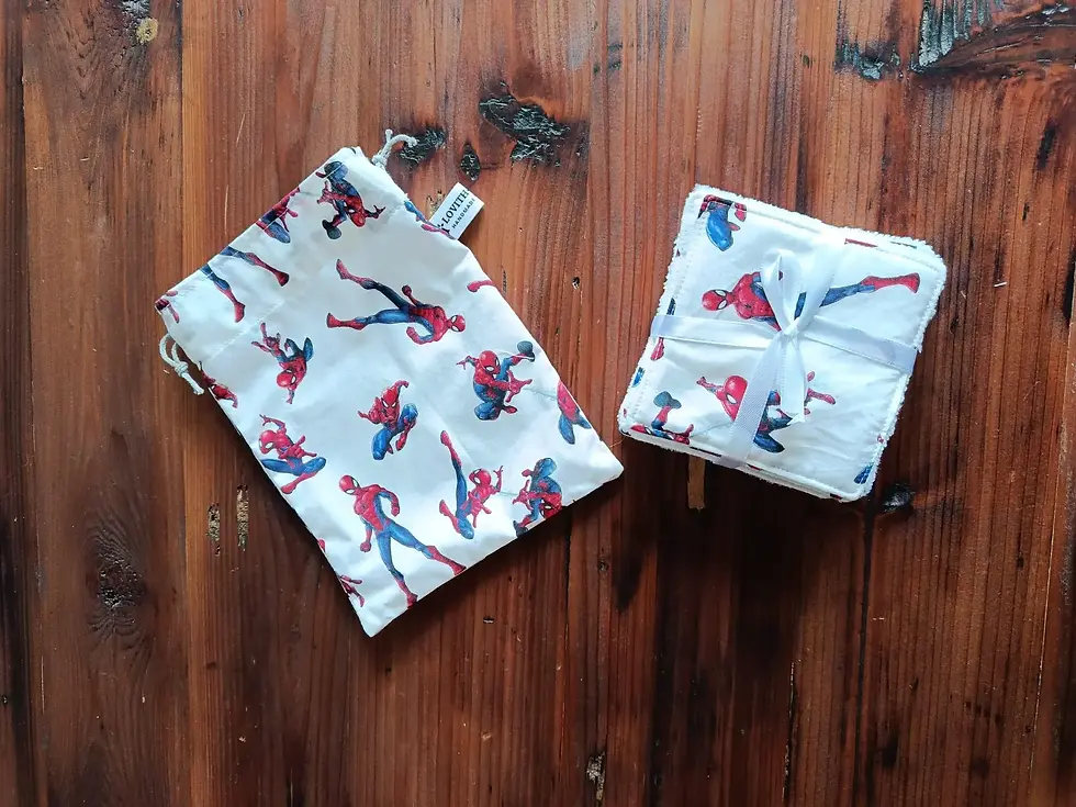 Miniature : Lot de 10 lingettes lavables + sac en coton assorti, lingettes bébés, lingettes 