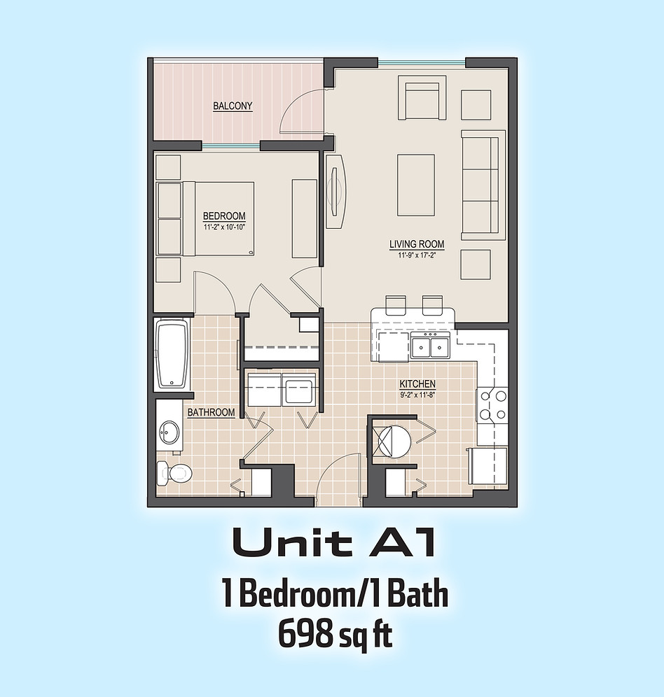 Unit A1 floorplan