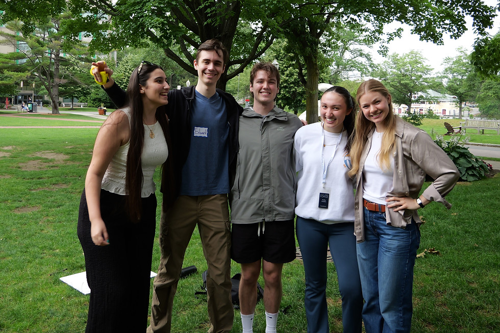 Group of older students outside having developed strong connections through the futures forge challenges
