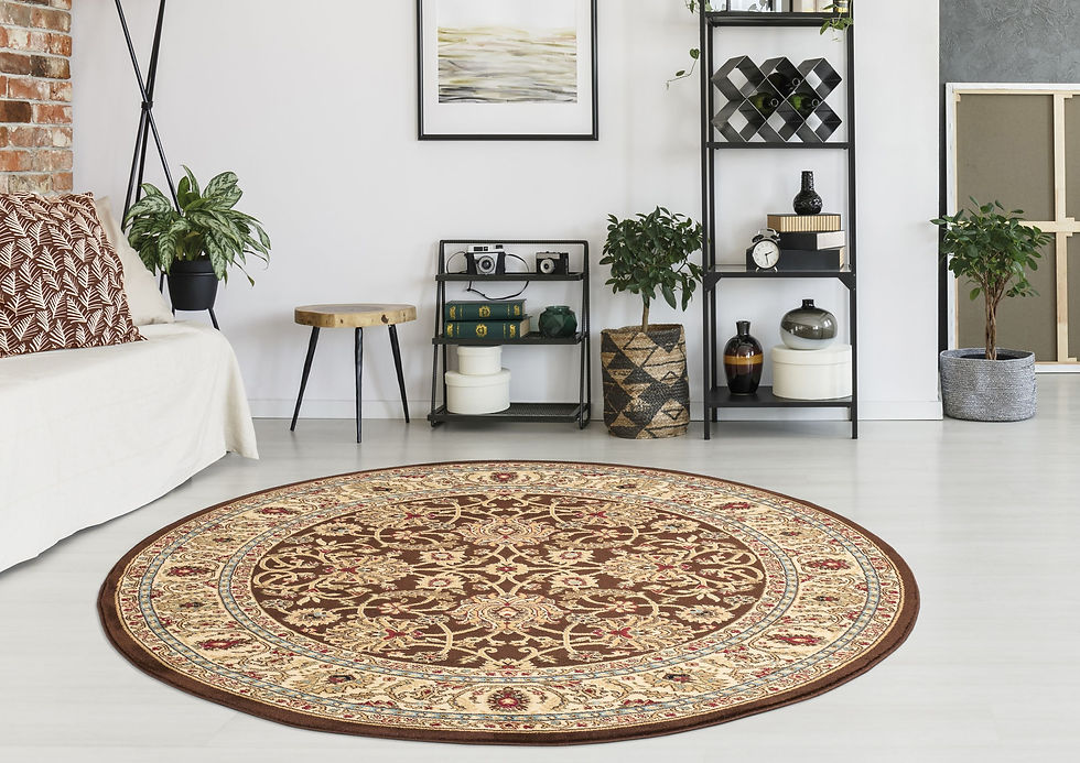 ANKARA COLLECTION MAHAL 6558 BROWN 5'3" - 7'10" ROUND RUG