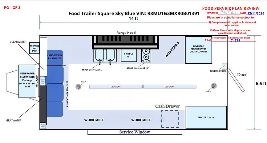 Food Trailer plano aprobado por el estado, trailer actualmente rentado en el area de West Palm Beach