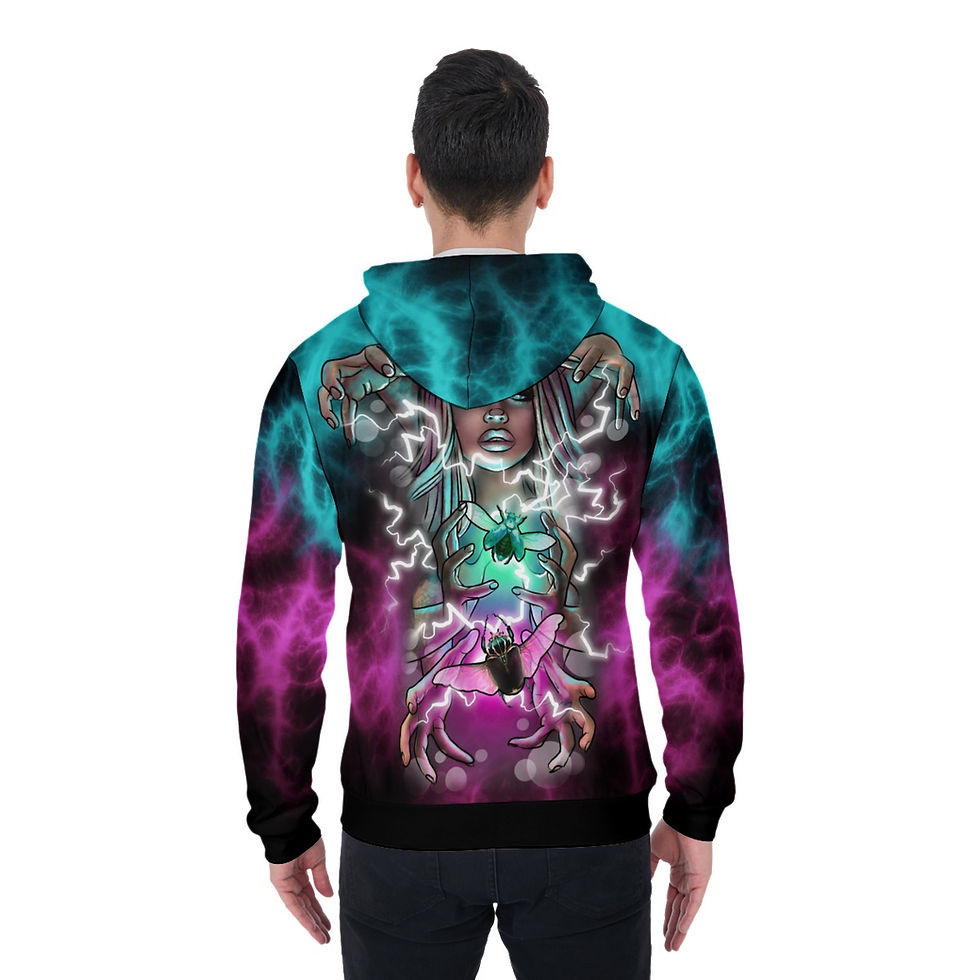 Thumbnail: All-Over Print Zip Up Hoodie With Pocket