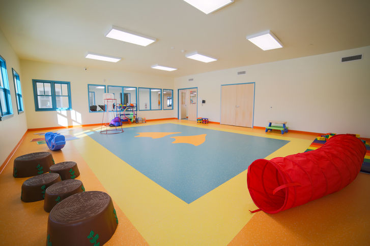 Interior childcare gym after construction