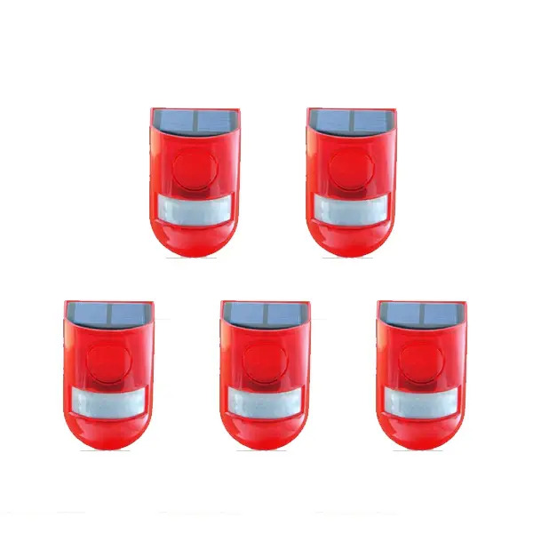 ** Pack of 5*** Solar Alarm Flashing 6 LED Light Motion Sensor Detector Security