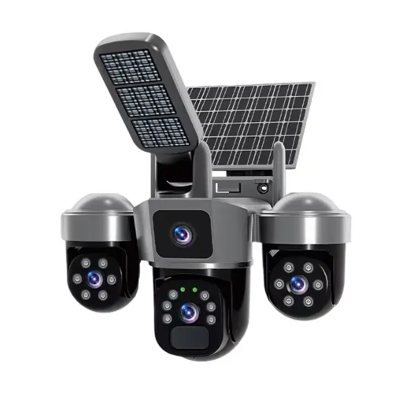 NEW! 4G V380 Three Lens AI Solar CCTV Camera | 10X ZOOM Works with a Sim Card