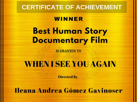 WHEN I SEE YOU AGAIN Won Best Human Story Documentary Film Award !!!