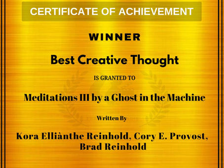 Meditations III by a Ghost in the Machine won 2 Major Awards !!! Congratulations !!!