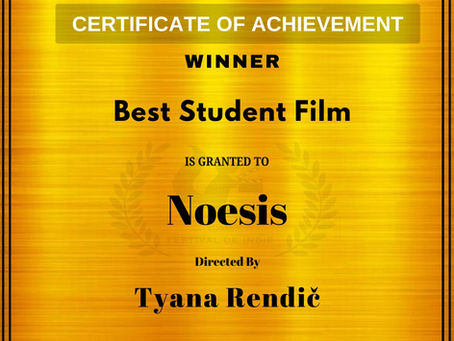 Noesis won Best Student Film Award !!! Congratulations !!!