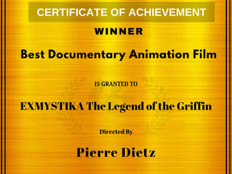 EXMYSTIKA The Legend of the Griffin won Best Documentary Animation Film Award !!! Congratulations !!!