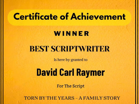 January Fourth Week Winners !!! David Carl Raymer Bagged Best Script Writer Award !!! Congratulation !!!