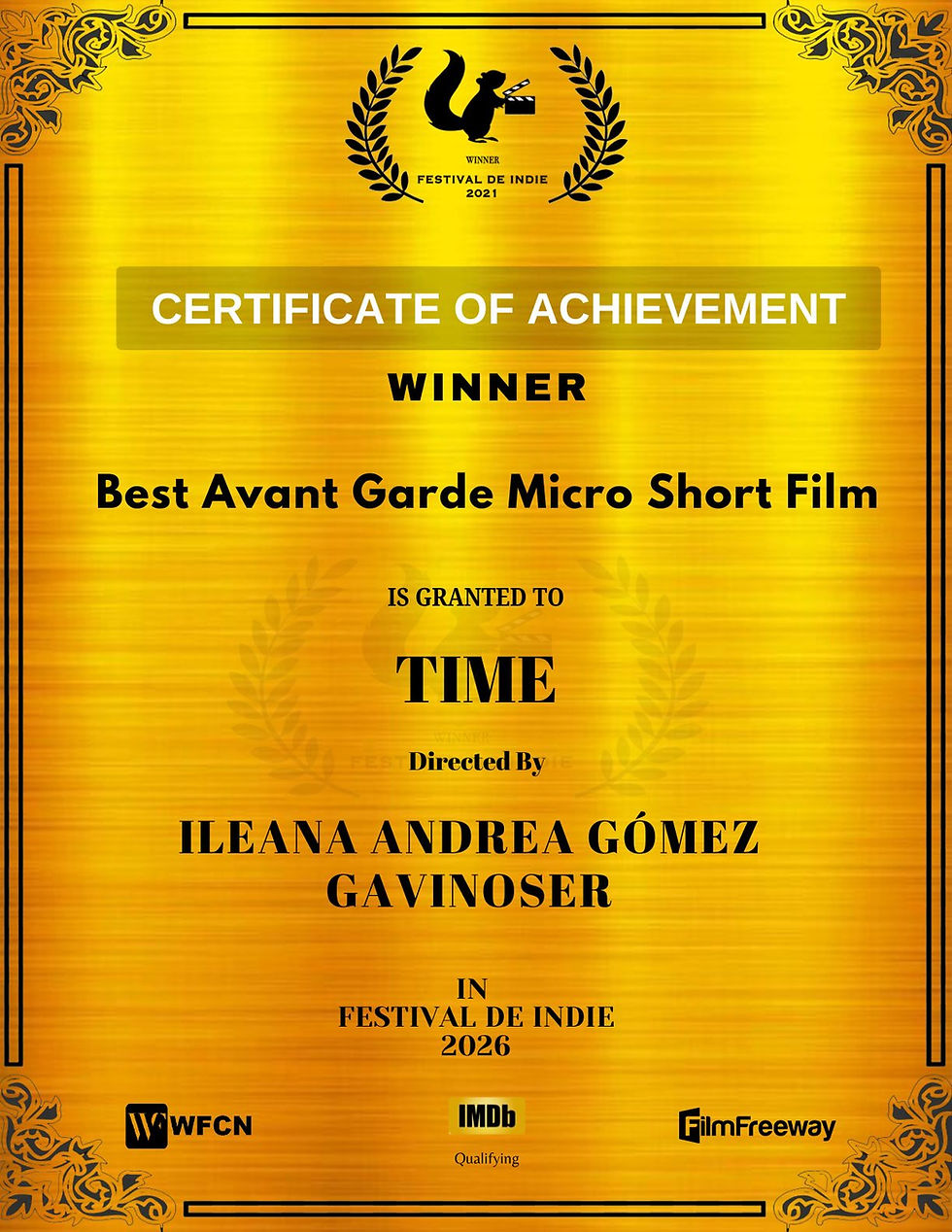 JUAN ALBERTO ARJONA, Printed Impressions Won Best Experimental Documentary Feature Film