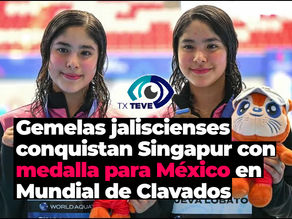 🇲🇽🥈 Gemelas jaliscienses conquistan Singapur con medalla para México en Mundial de Clavados 🌊🤸♀️