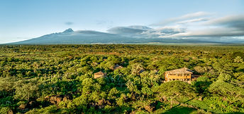 The lodge is located in the heart of Amboseli National Reserve, known for its breathtaking views of Mount Kilimanjaro, Africa's tallest peak. The lodge is designed with traditional African architecture, seamlessly blending with the surrounding wilderness.
The lodge has spacious rooms that are tastefully decorated. Each room opens onto a private veranda, with panoramic views of the lush landscape and the wildlife that frequently roams nearby. Enjoy the peace of the lodge's beautifully landscaped gardens, dotted with acacia trees and vibrant flowers, or relax by the swimming pool, which offers a perfect spot to unwind after a day of adventure. The bar is the ideal place to relive your adventures as the sun sets under the East African sky.
The lodge is consistently popular for safaris, particularly as Amboseli is famous for its elephant herds. There’s also bird watching and cultural visits to nearby Maasai villages. Whether you're seeking adventure or relaxation, it’s an ideal choice to experience the beauty and wildlife of Amboseli National Park.