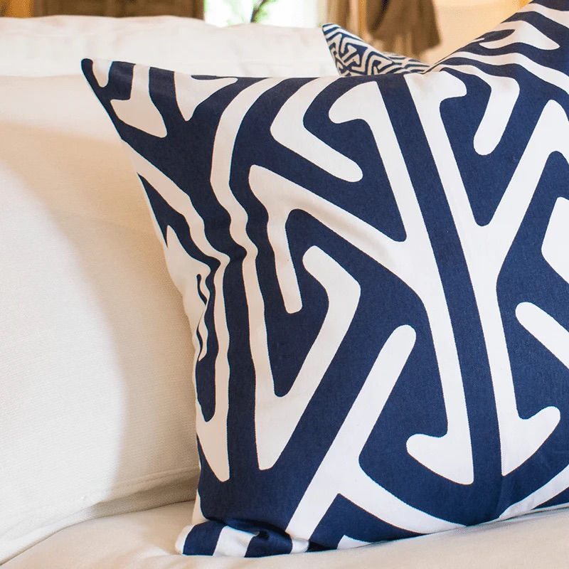 Thumbnail: Arrow Head Screen Navy Lounge Cushion 55 x 55cm