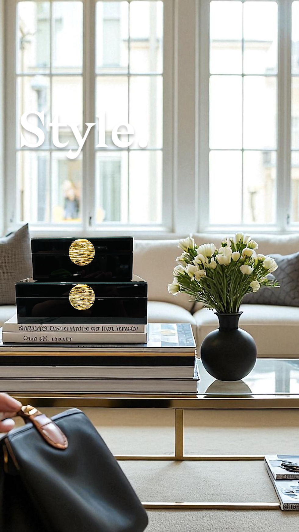 Black and gold Decor Jewellery Box - 2 sizes available