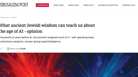 Ancient Wisdom for a Modern Challenge: What Jewish Thought Offers the Age of AI