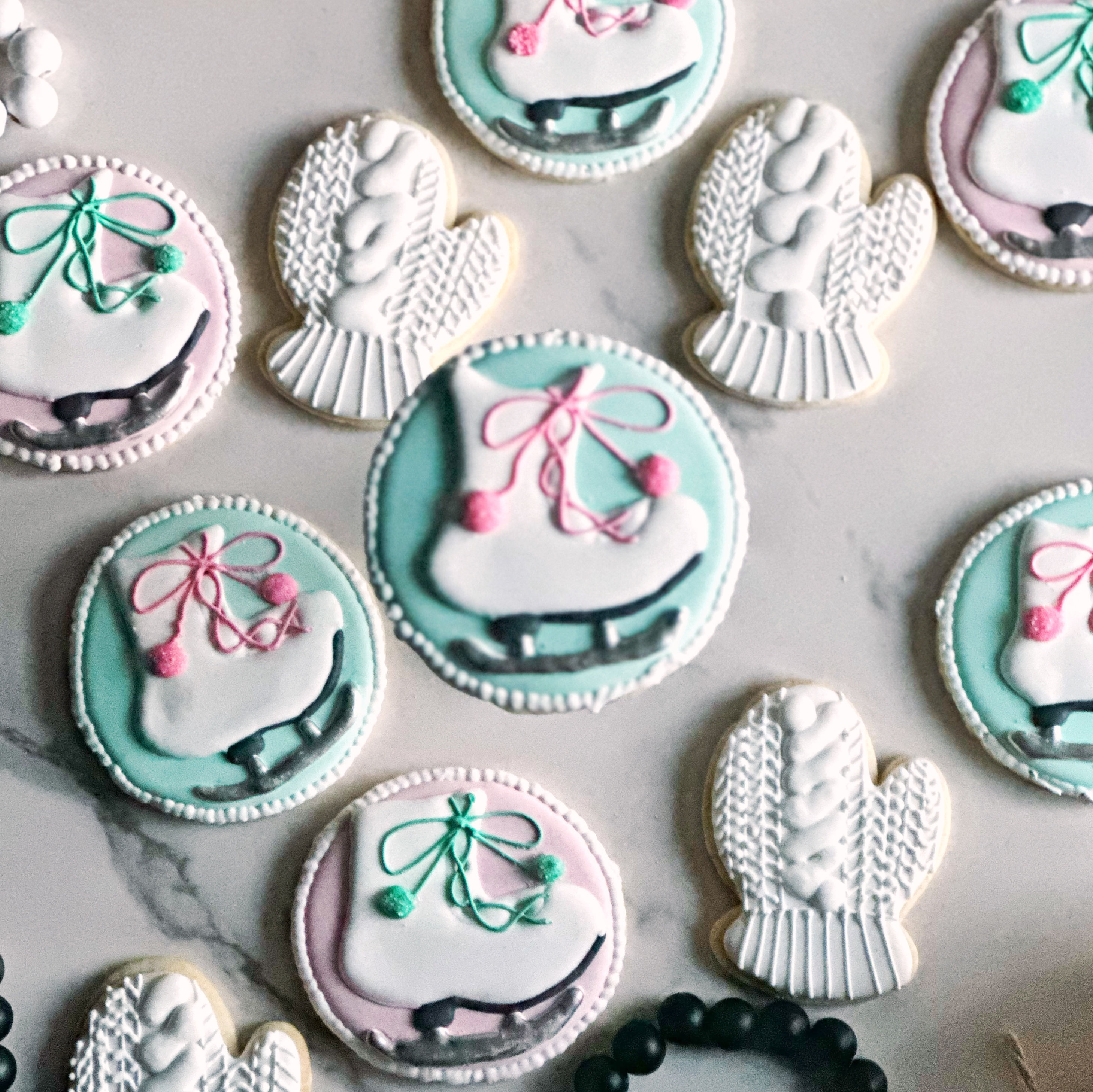 Enchanted Winter Cookie Set by Cookies with a Mission - Blue Ice Skate
