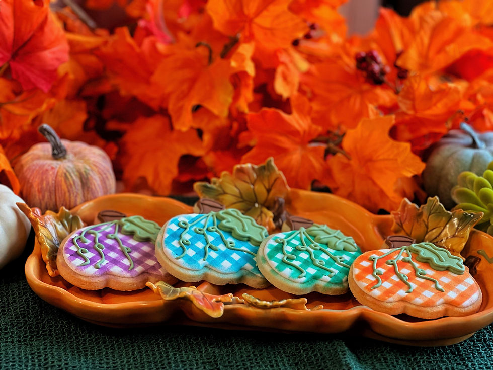 Gingham Pumpkins - Set of Four