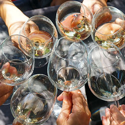 Glasses during a tasting.