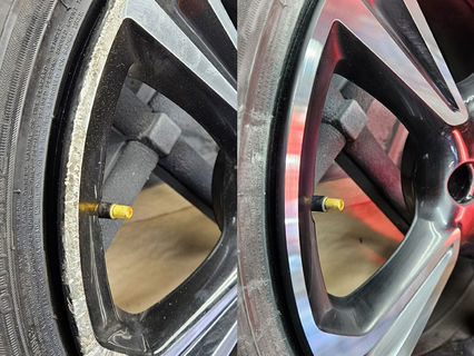 before and after alloy wheel repair