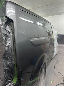 van getting resprayed black