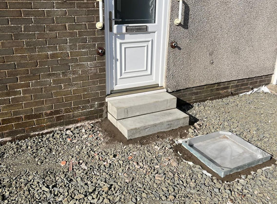 Groundwork for a new driveway installation