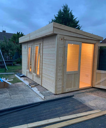 Summer house at dusk