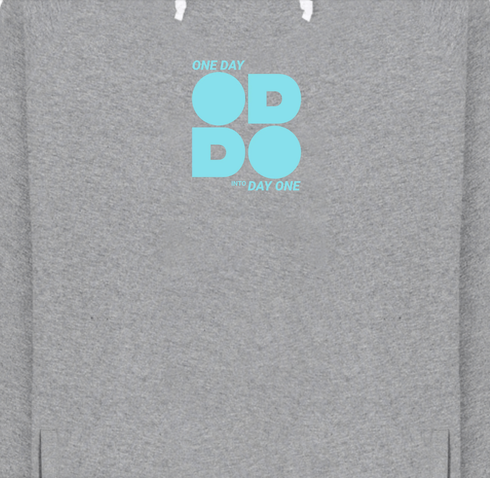 Thumbnail: ODDO | Athletic Grey Fem Fit Organic Cotton White-Cord Hoody