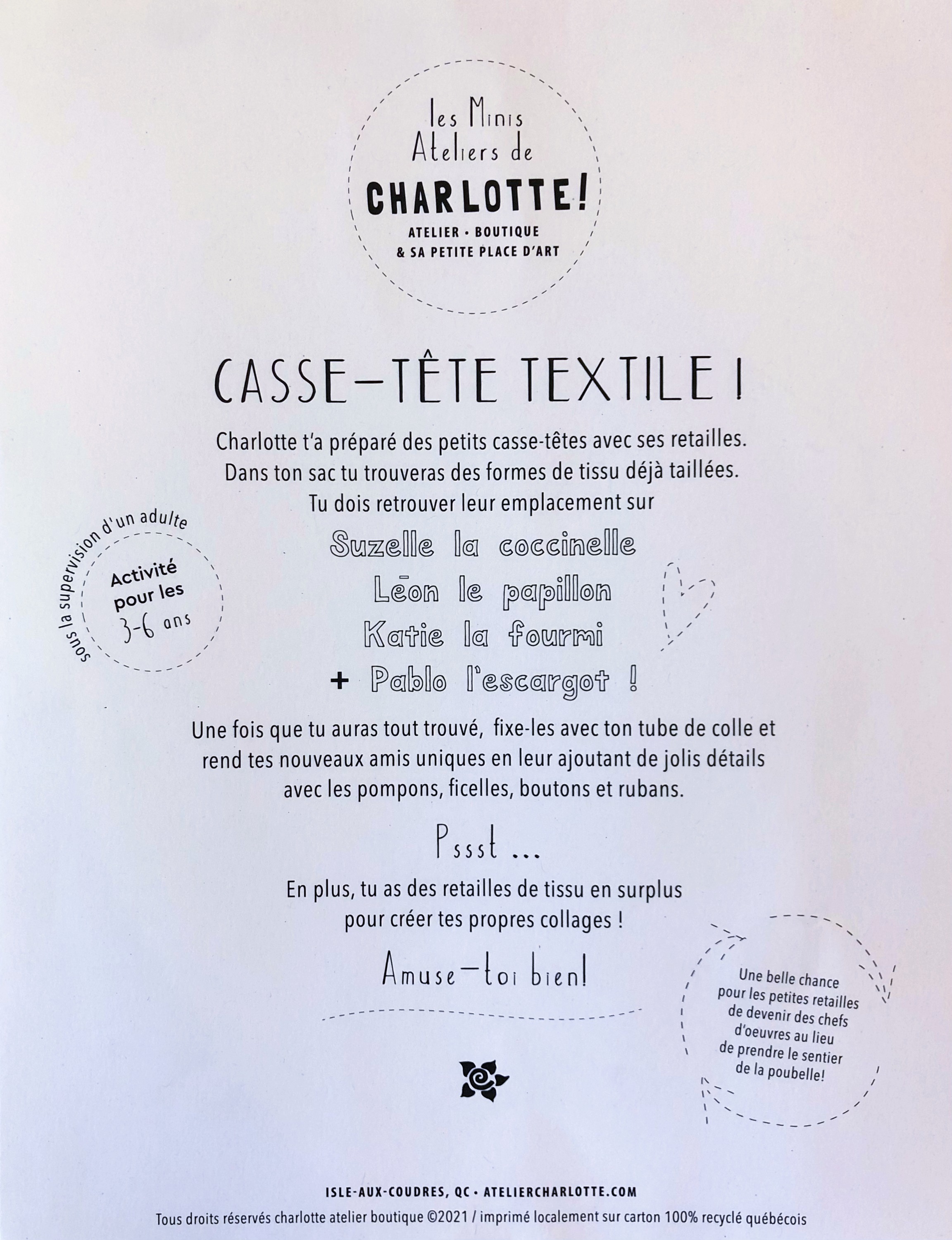 Casse-tête textile 3-6 ans