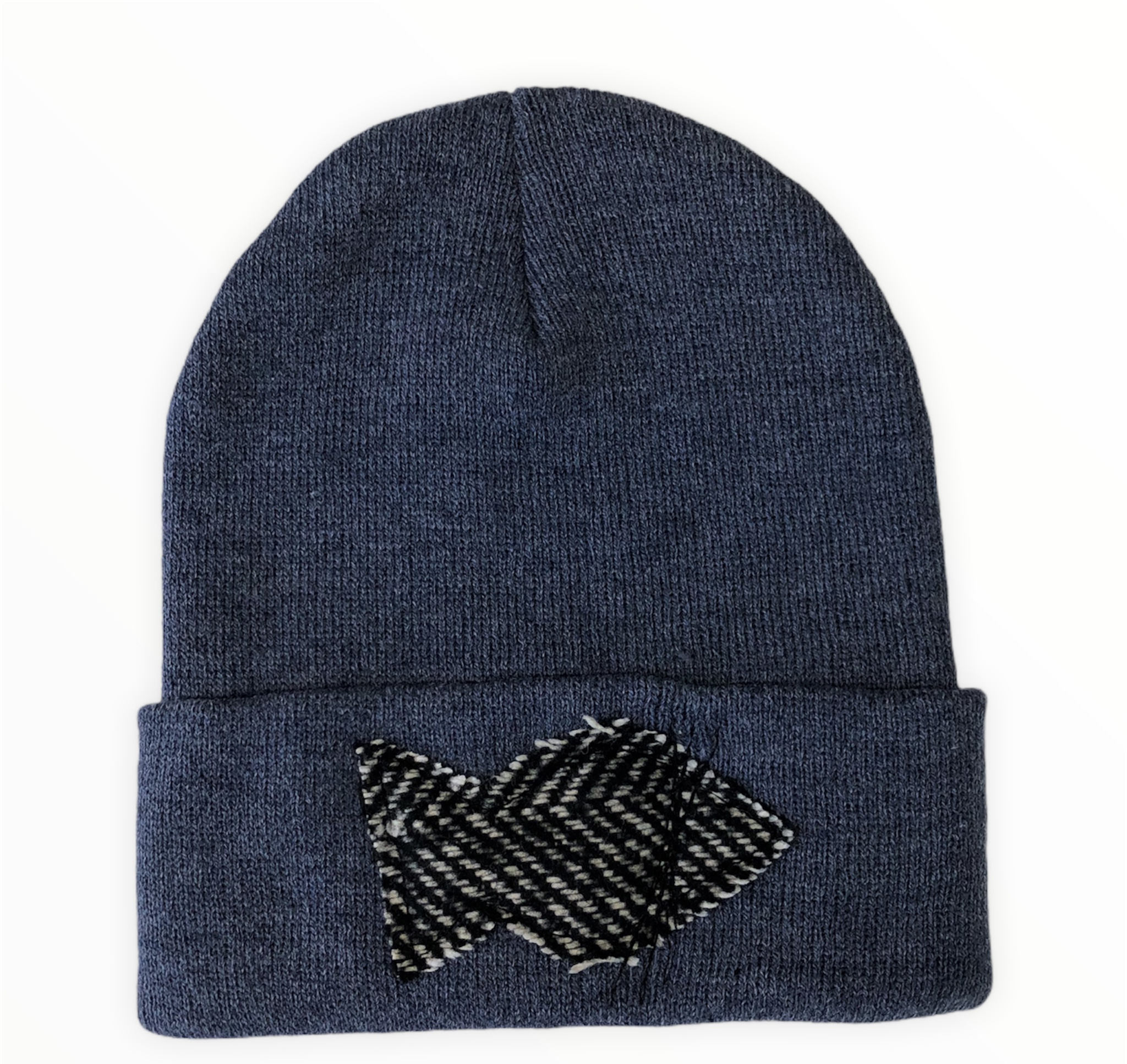Tuque bleue avec poisson