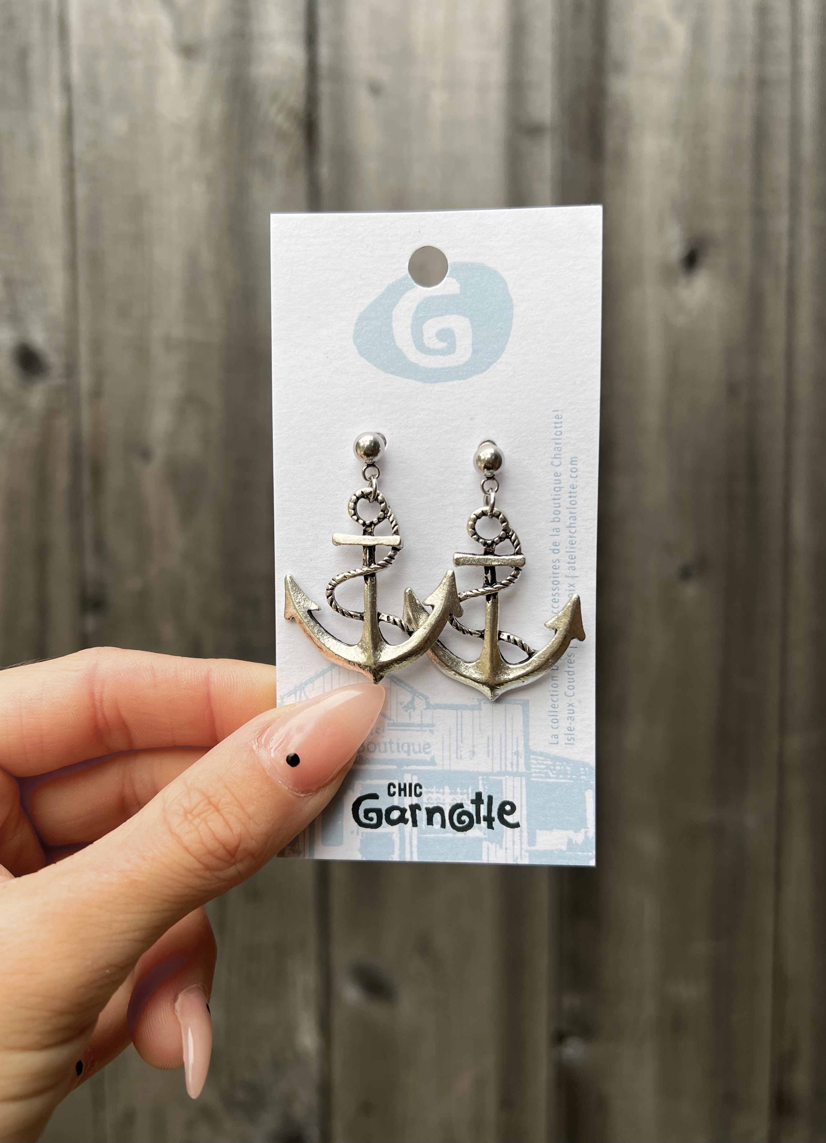 Boucles d'oreilles ancre de bateau