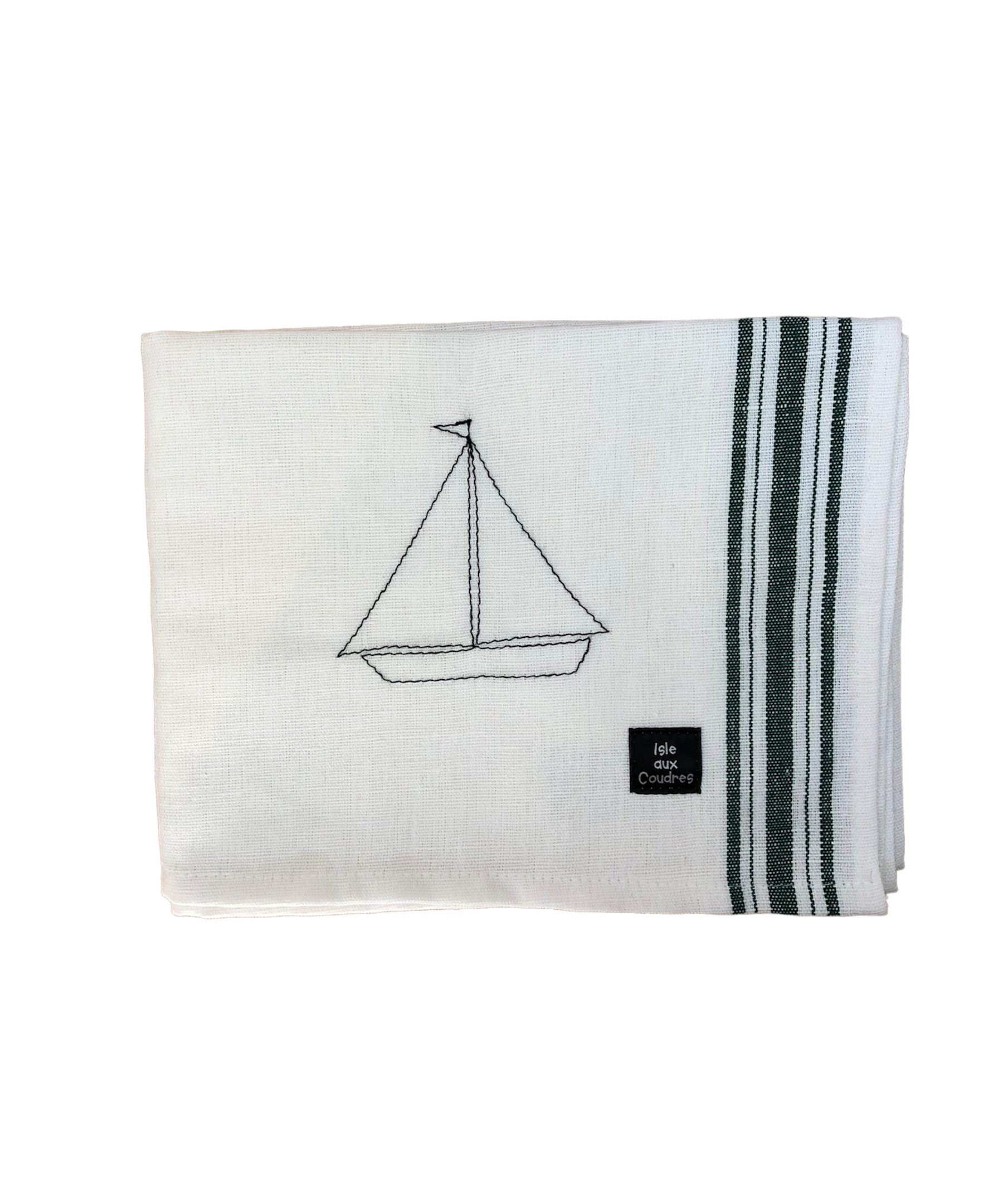 Linge à vaisselle avec voilier